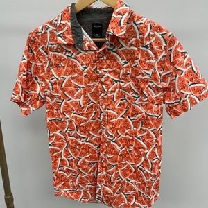 Watermelon short sleeve button down